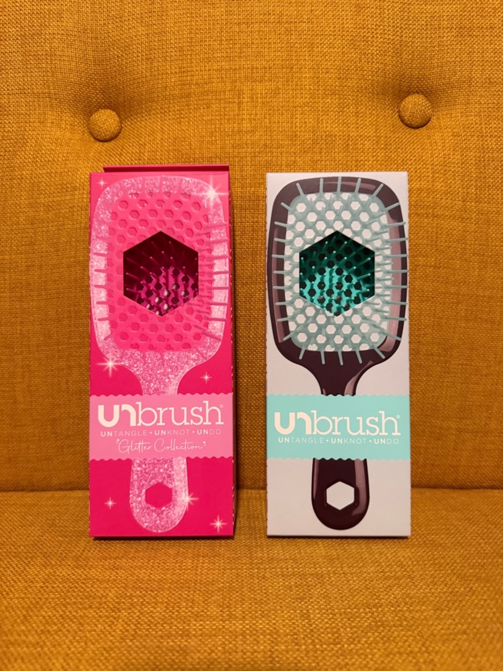 Lot of 2: Women’s Hair Unbrush - Pink & Teal